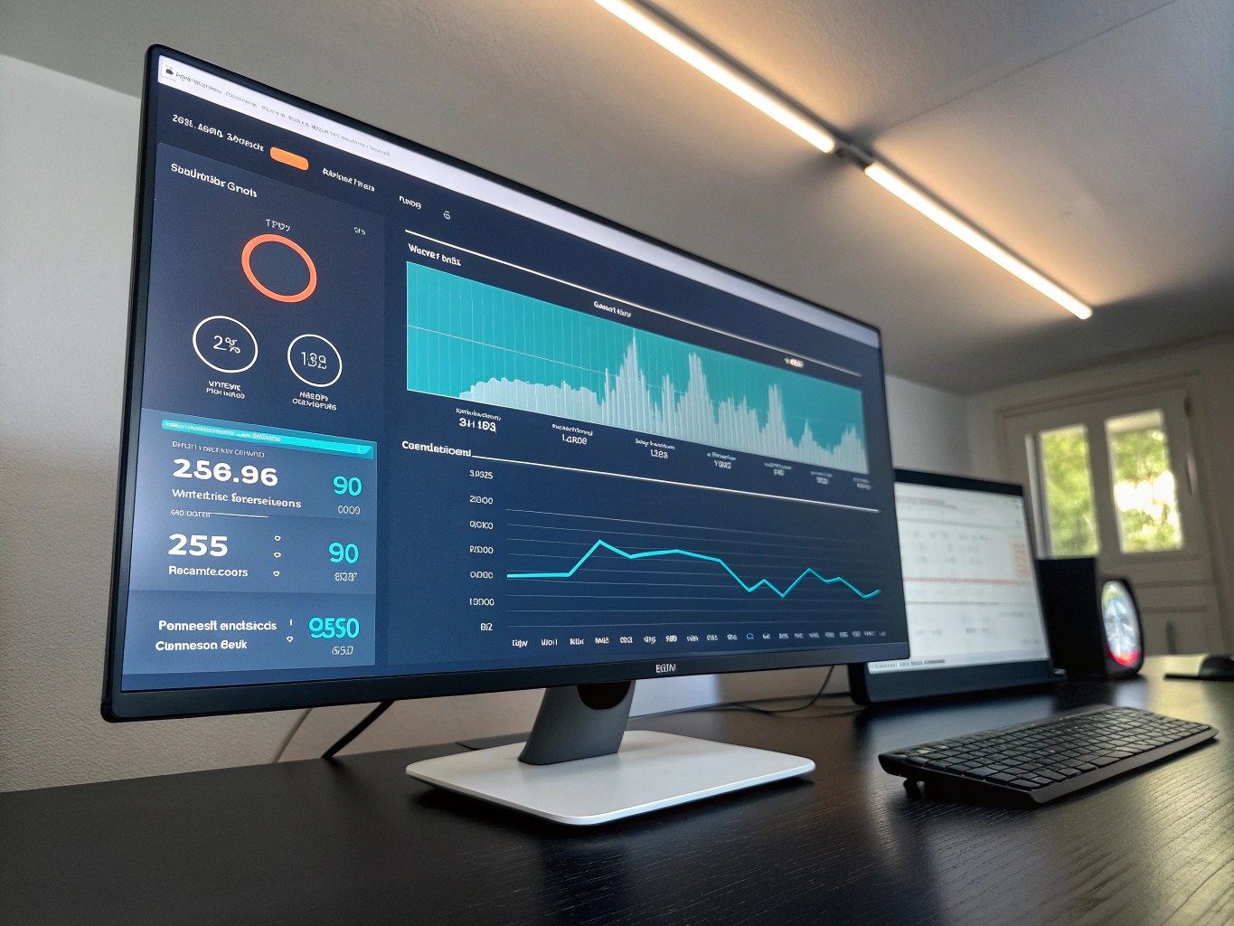 Cloud infrastructure monitoring interface with technical grid overlay