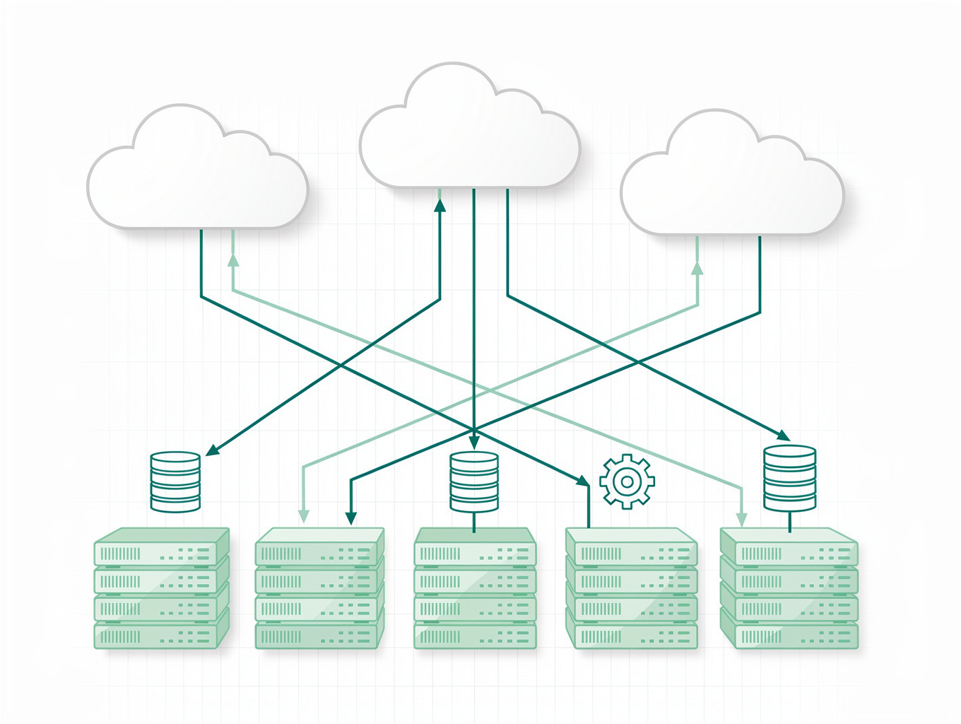 Technical software architecture diagram with blue accent lines